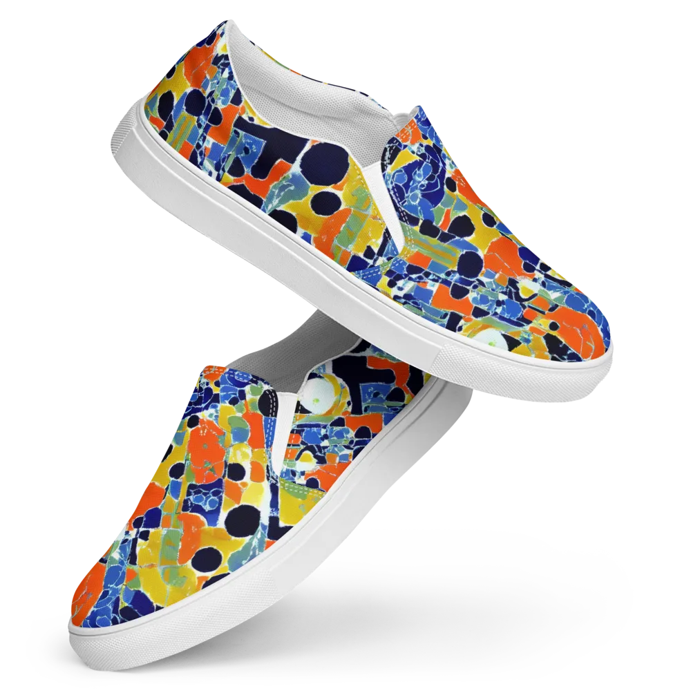 Solar Shatter on Women's Slip-On Canvas Shoes — Front