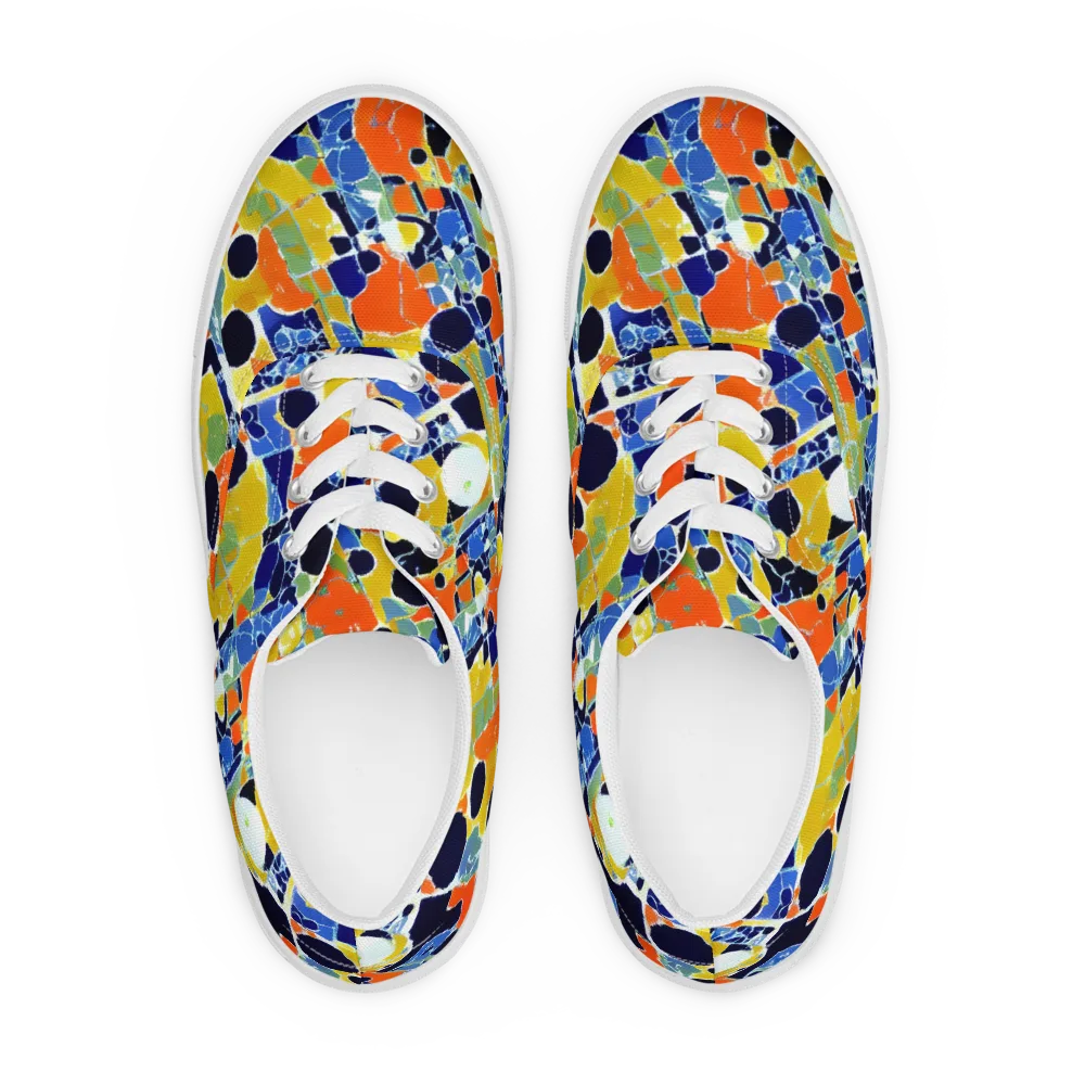 Solar Shatter on Men's Lace-Up Canvas Shoes — Front