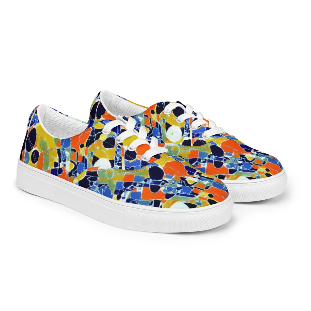 Solar Shatter on Men's Lace-Up Canvas Shoes — Right Front