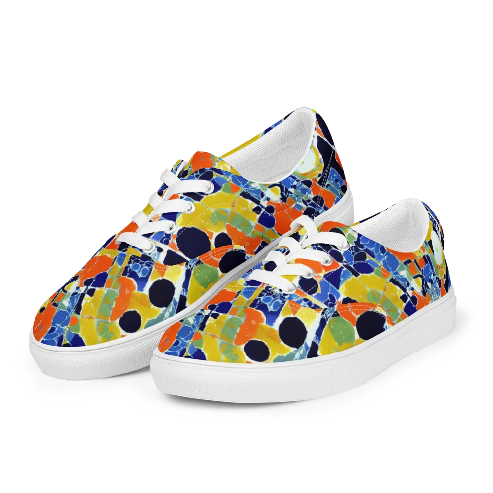 Solar Shatter on Men's Lace-Up Canvas Shoes — Left Front