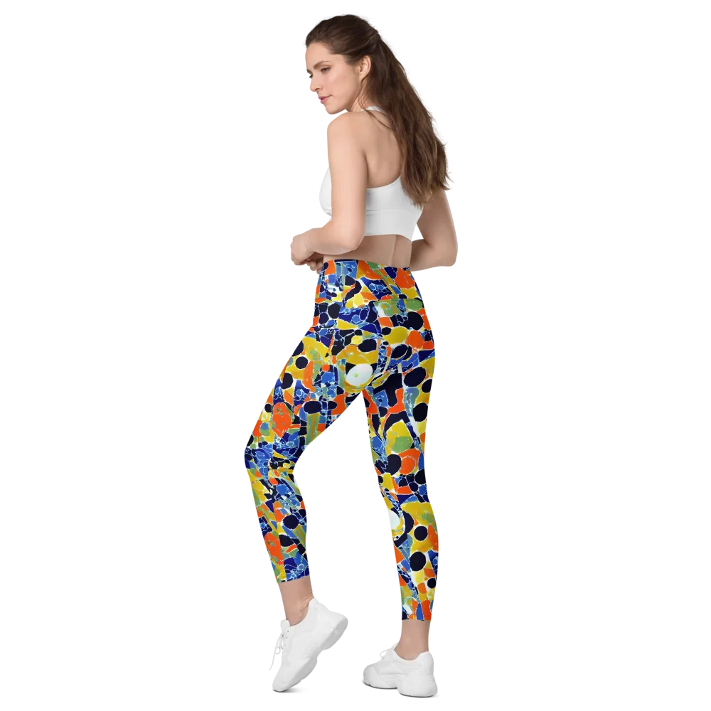 Solar Shatter on Leggings with Pockets — Left Back