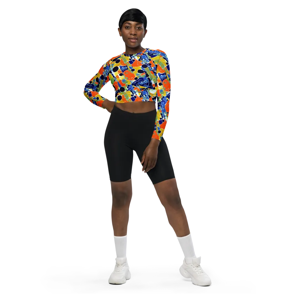 Solar Shatter on Long Sleeve Crop Top — Front