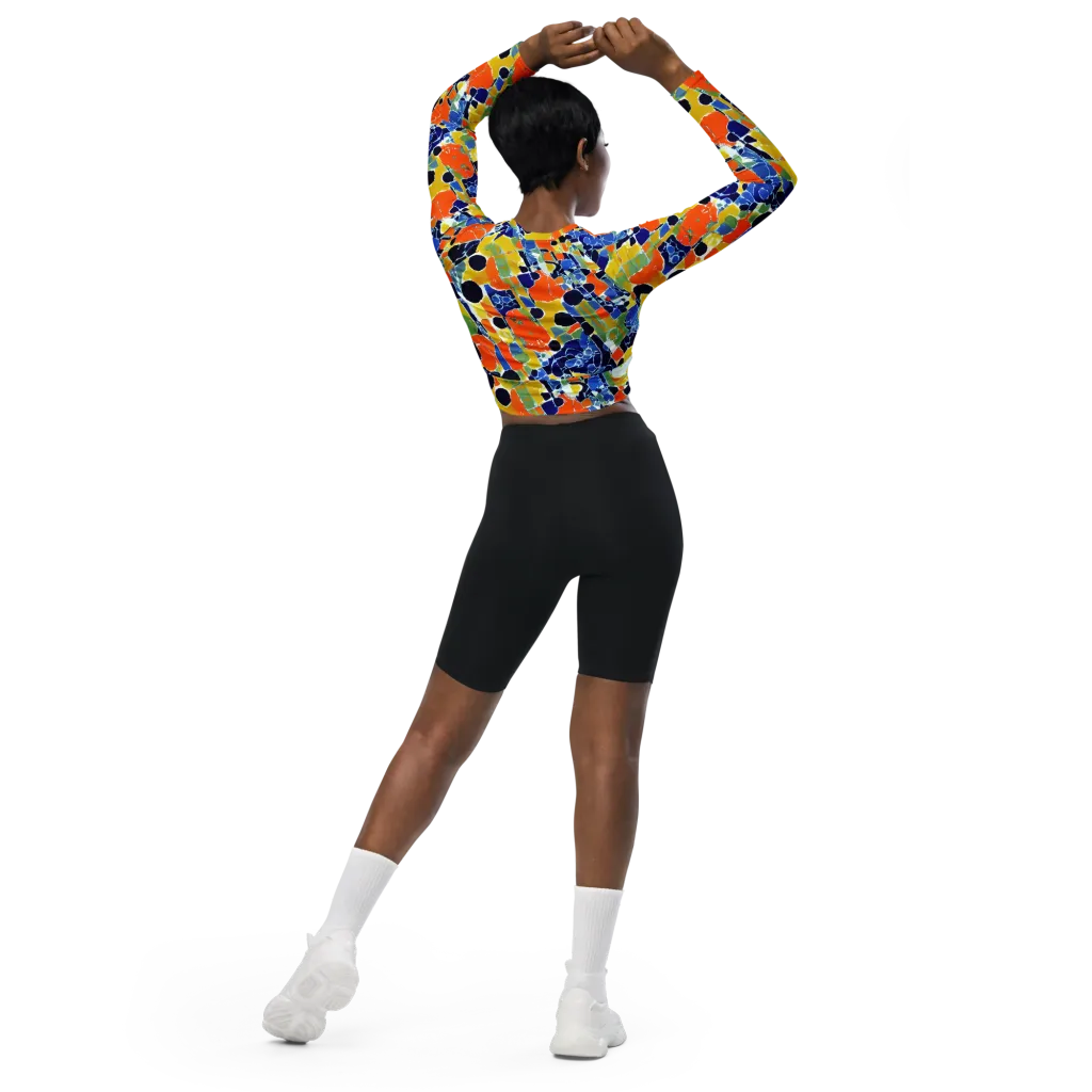Solar Shatter on Long Sleeve Crop Top — Back