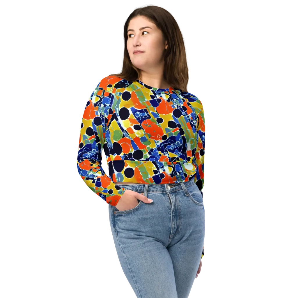 Solar Shatter on Long Sleeve Crop Top — Front