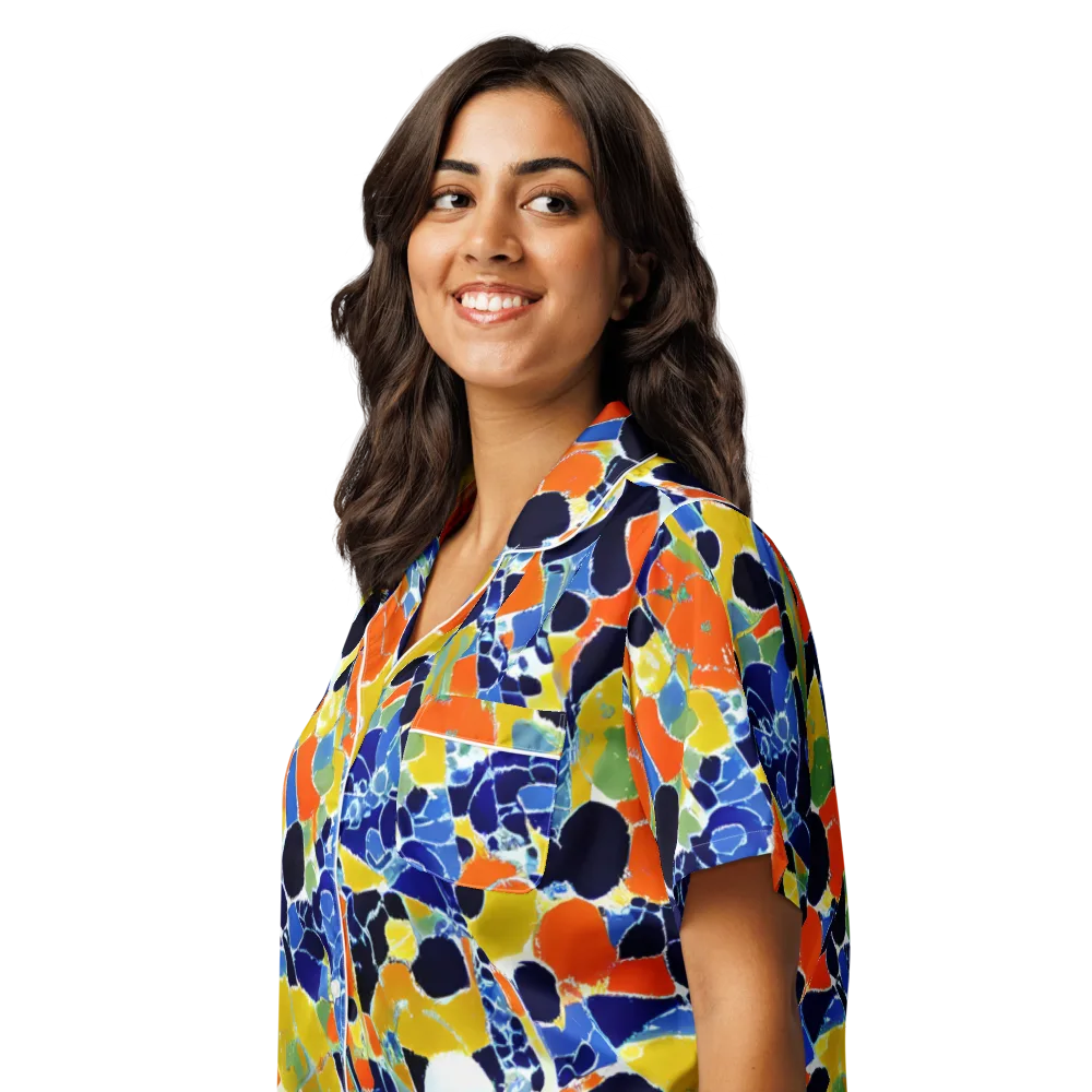 Solar Shatter on Women's Short Sleeve Pajama Top — Left Front