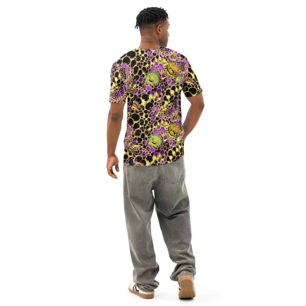 Molten Amethyst on Men's Cotton Crew Neck T-Shirt — Back