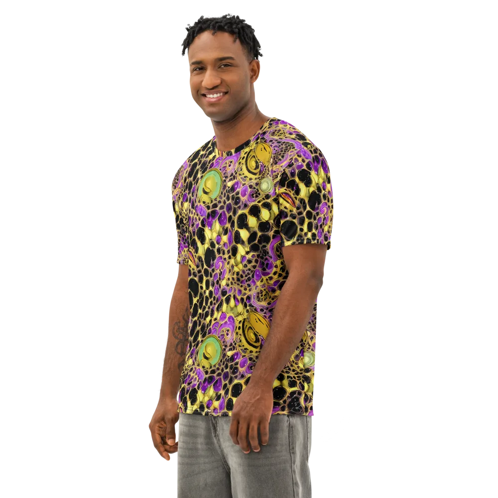 Molten Amethyst on Men's Cotton Crew Neck T-Shirt — Left Front