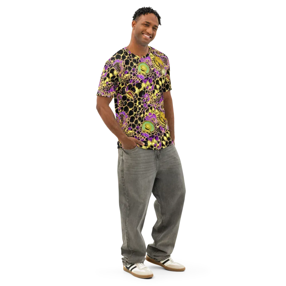 Molten Amethyst on Men's Cotton Crew Neck T-Shirt — Right Front