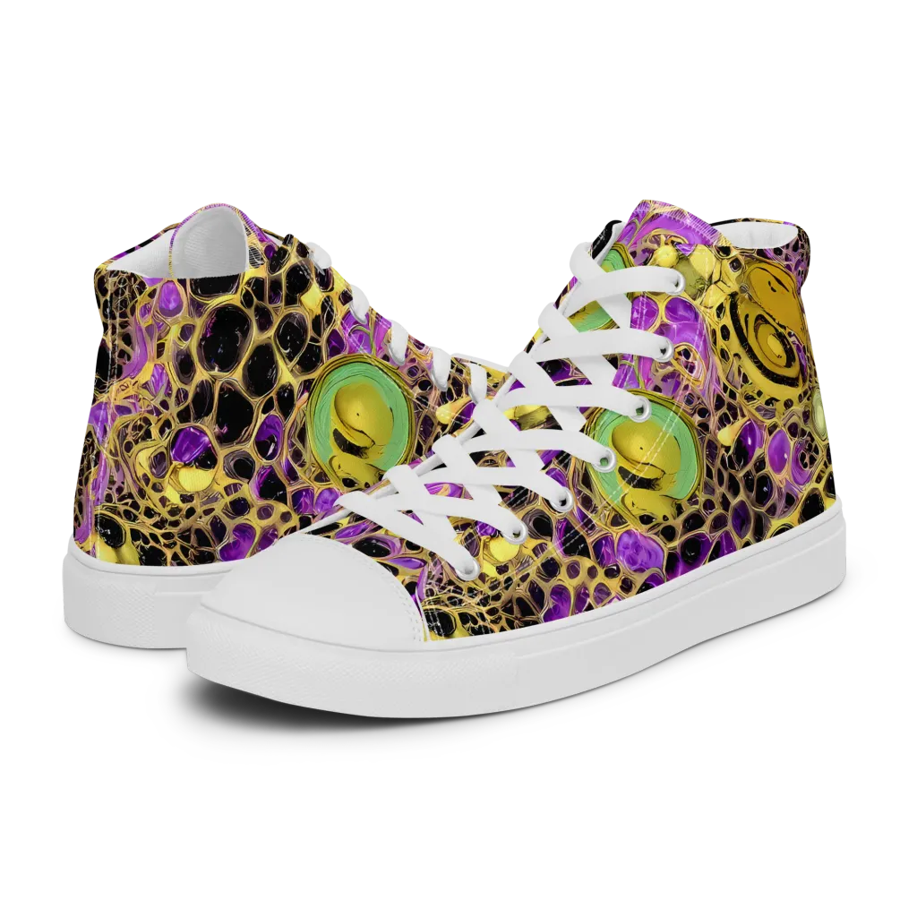 Molten Amethyst on Men's High Top Canvas Shoes — Left