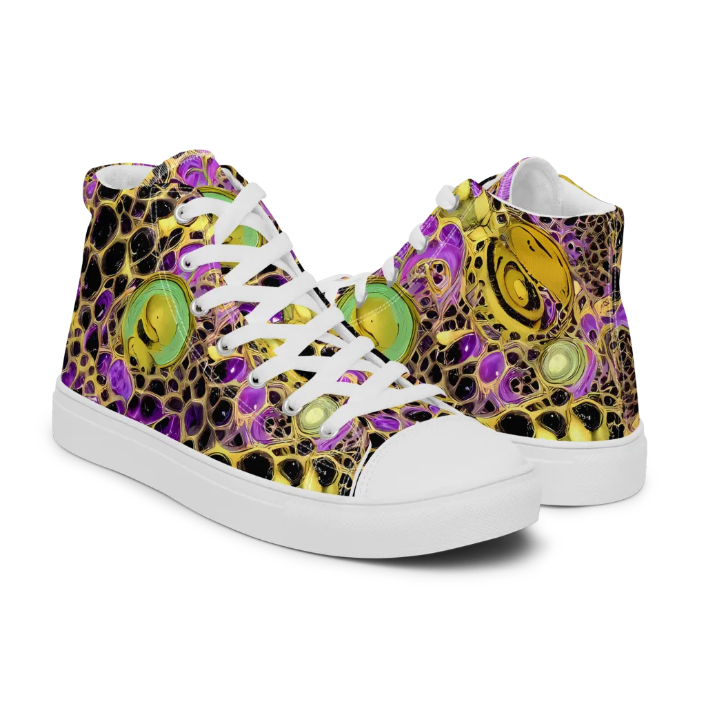 Molten Amethyst on Men's High Top Canvas Shoes — Right
