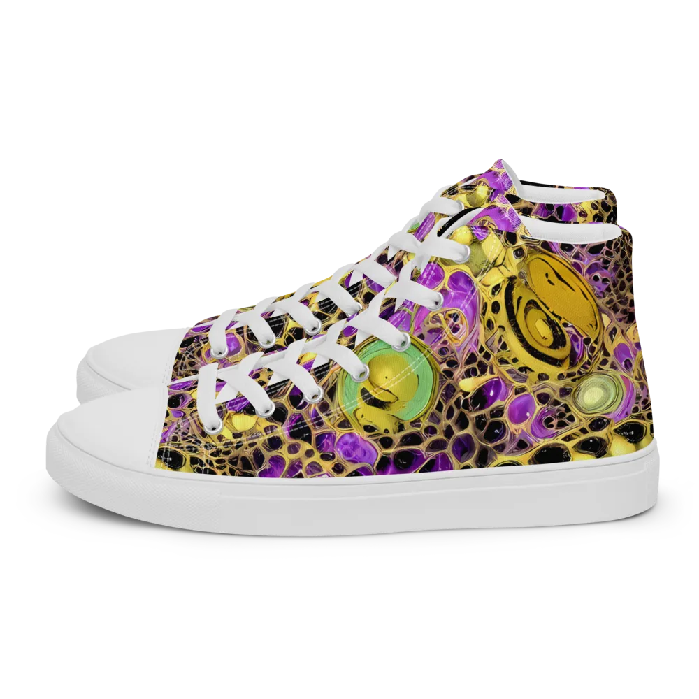 Molten Amethyst on Women's High Top Canvas Shoes — Left