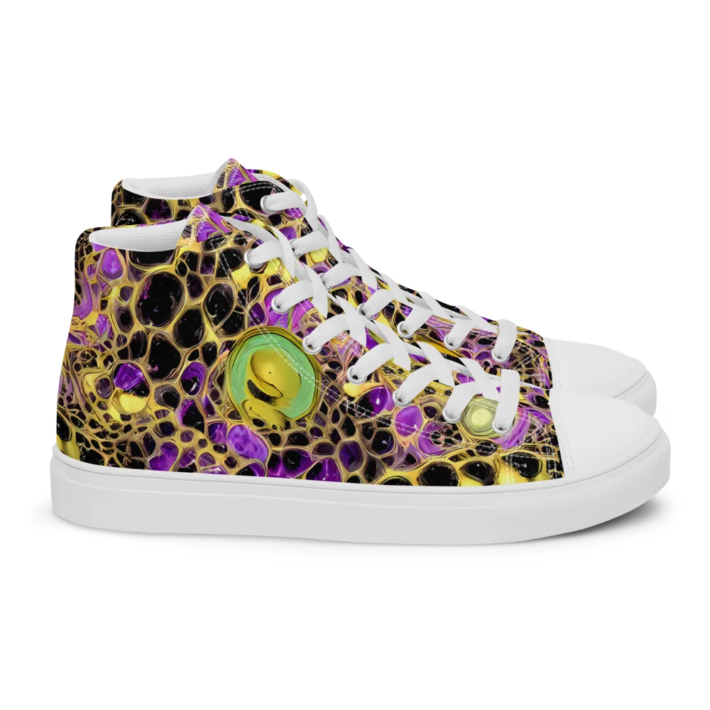 Molten Amethyst on Women's High Top Canvas Shoes — Right