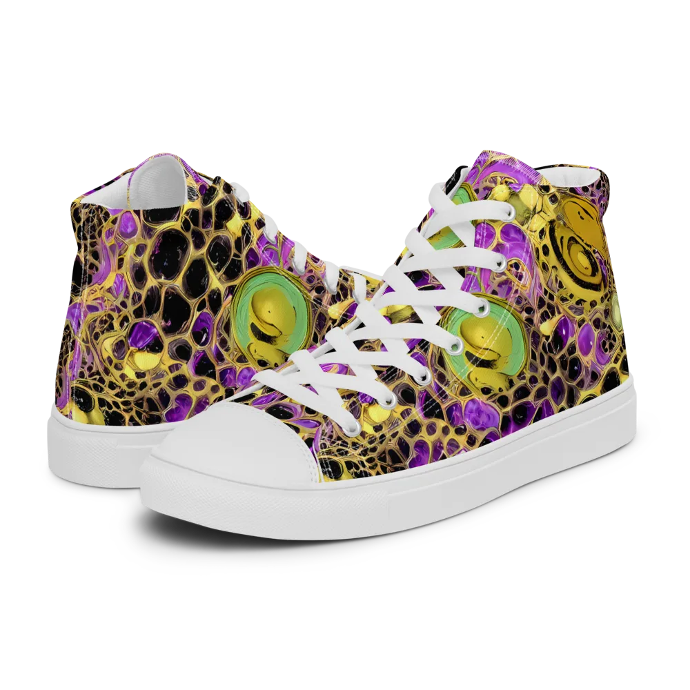 Molten Amethyst on Women's High Top Canvas Shoes — Left