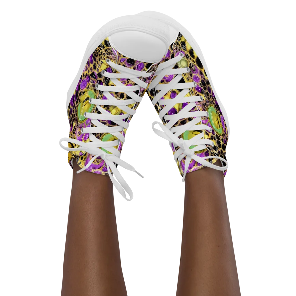 Molten Amethyst on Women's High Top Canvas Shoes — Front