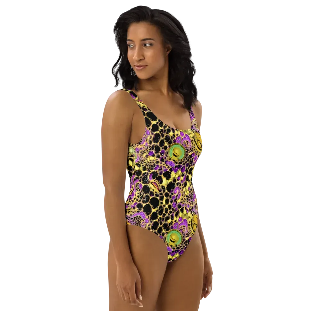 Molten Amethyst on One-Piece Swimsuit — Right