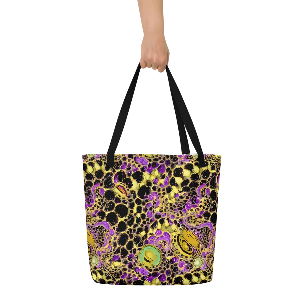 Molten Amethyst on Large Tote Bag W/ Pocket — Front