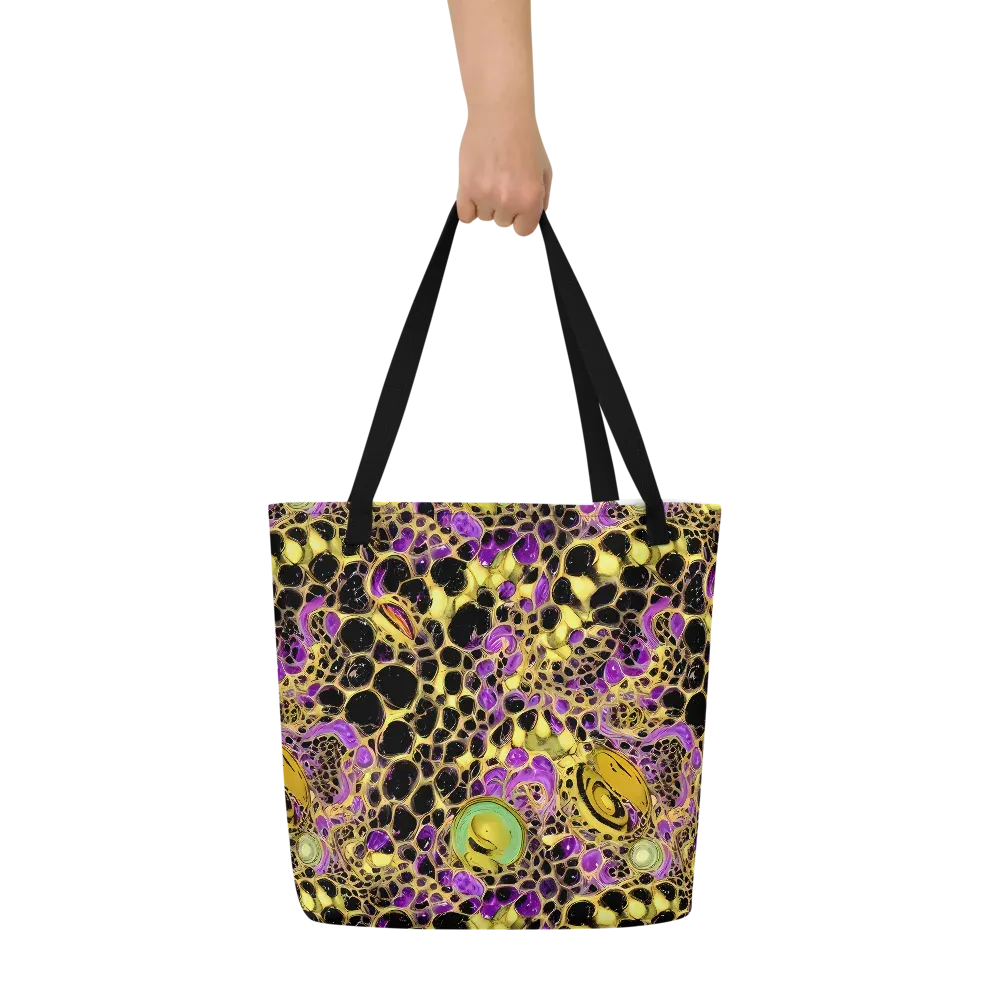 Molten Amethyst on Large Tote Bag W/ Pocket — Front