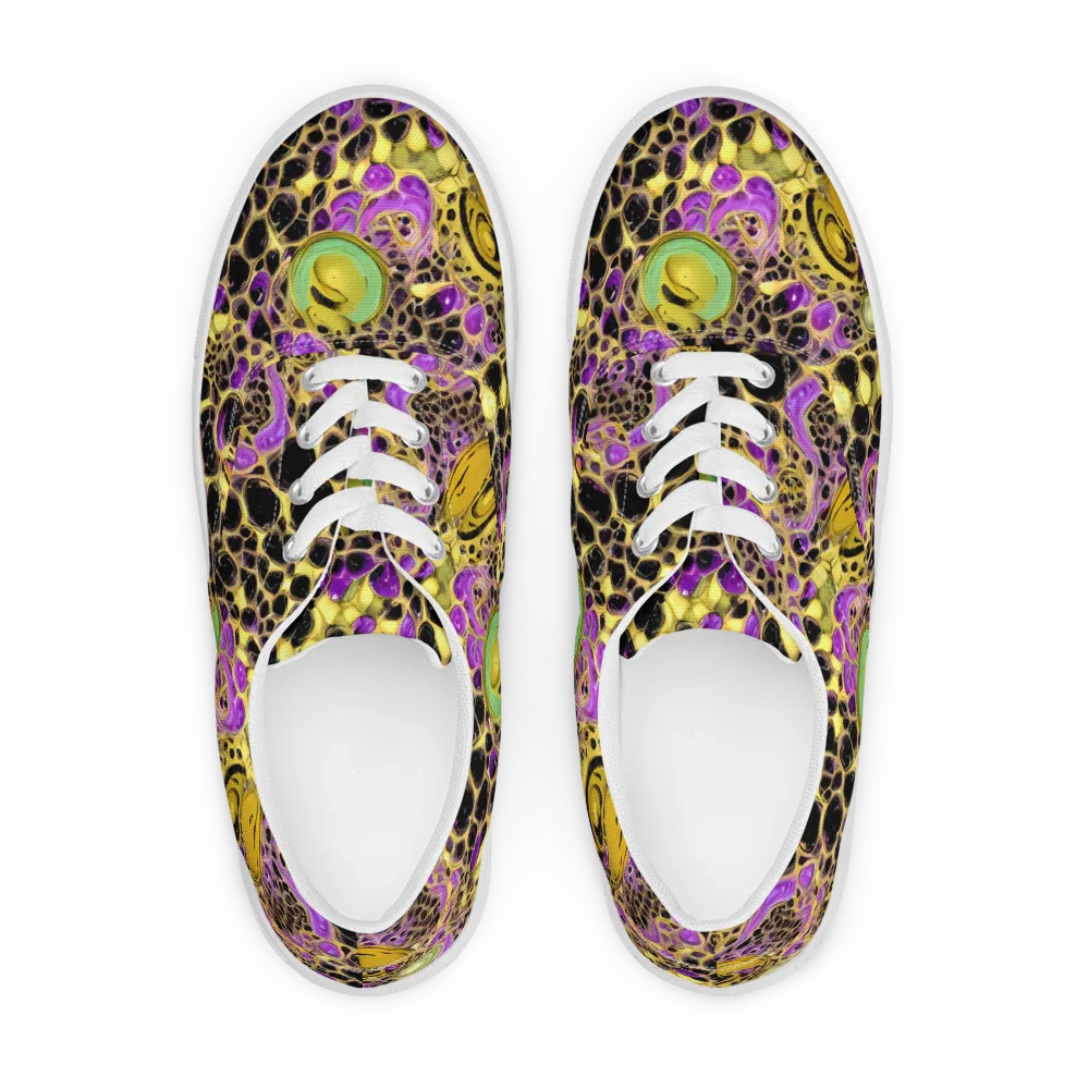 Molten Amethyst on Men's Lace-Up Canvas Shoes — Front