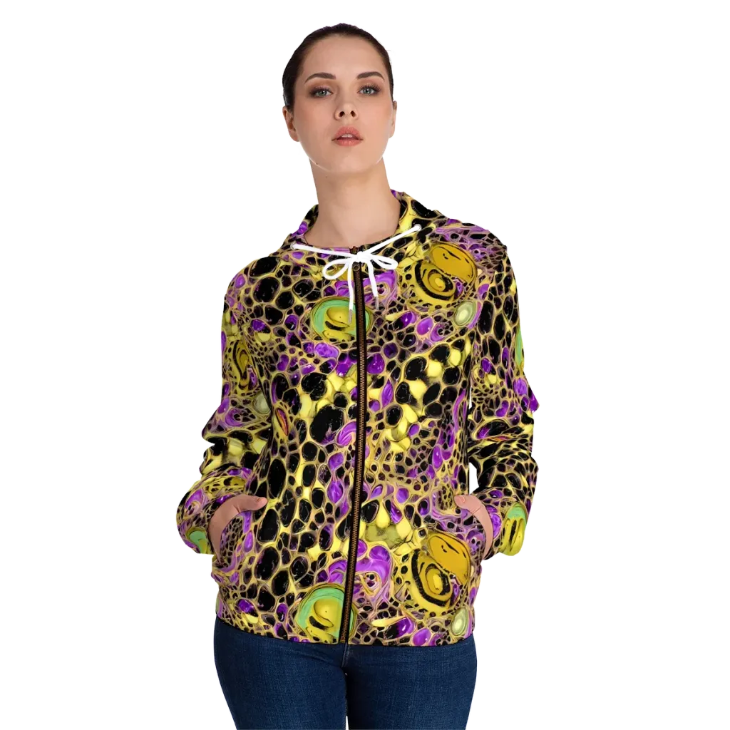 Molten Amethyst on Women's Full-Zip Hoodie — Front On Person