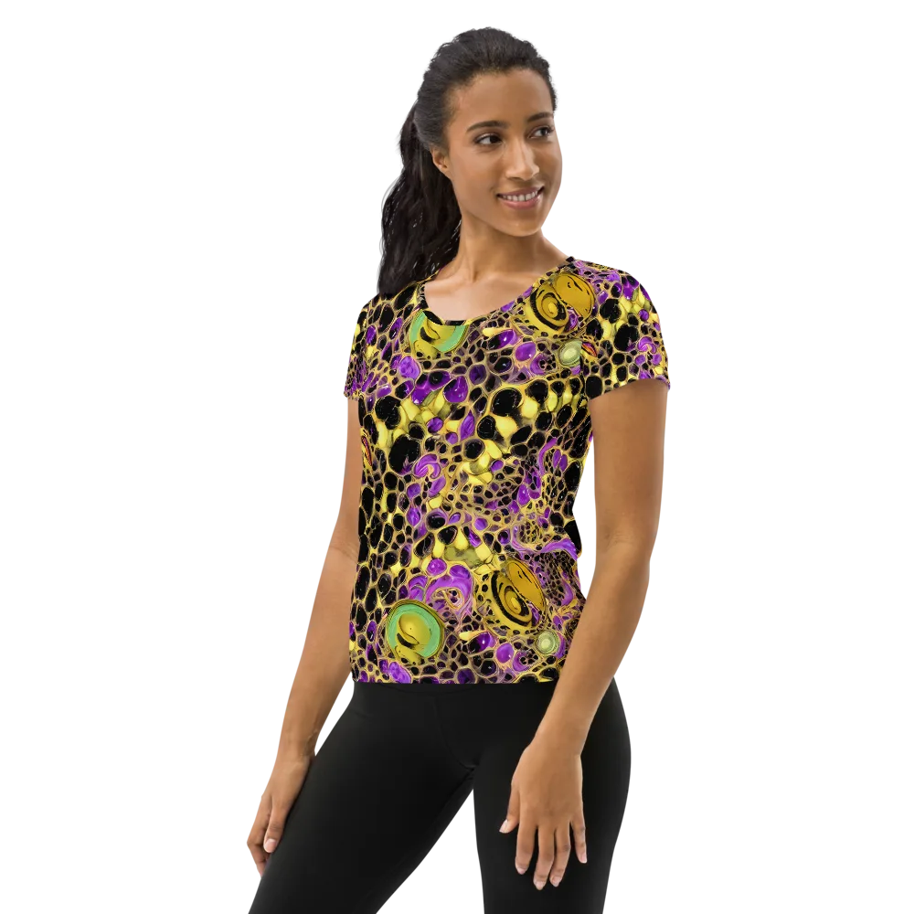 Molten Amethyst on Women's Athletic T-Shirt — Left