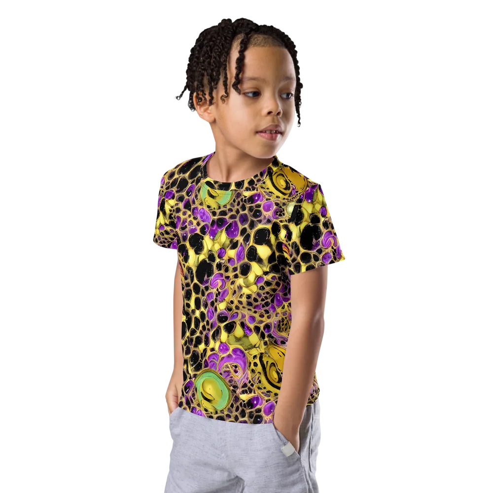Molten Amethyst on Kids Crew Neck T-Shirt — Left Front