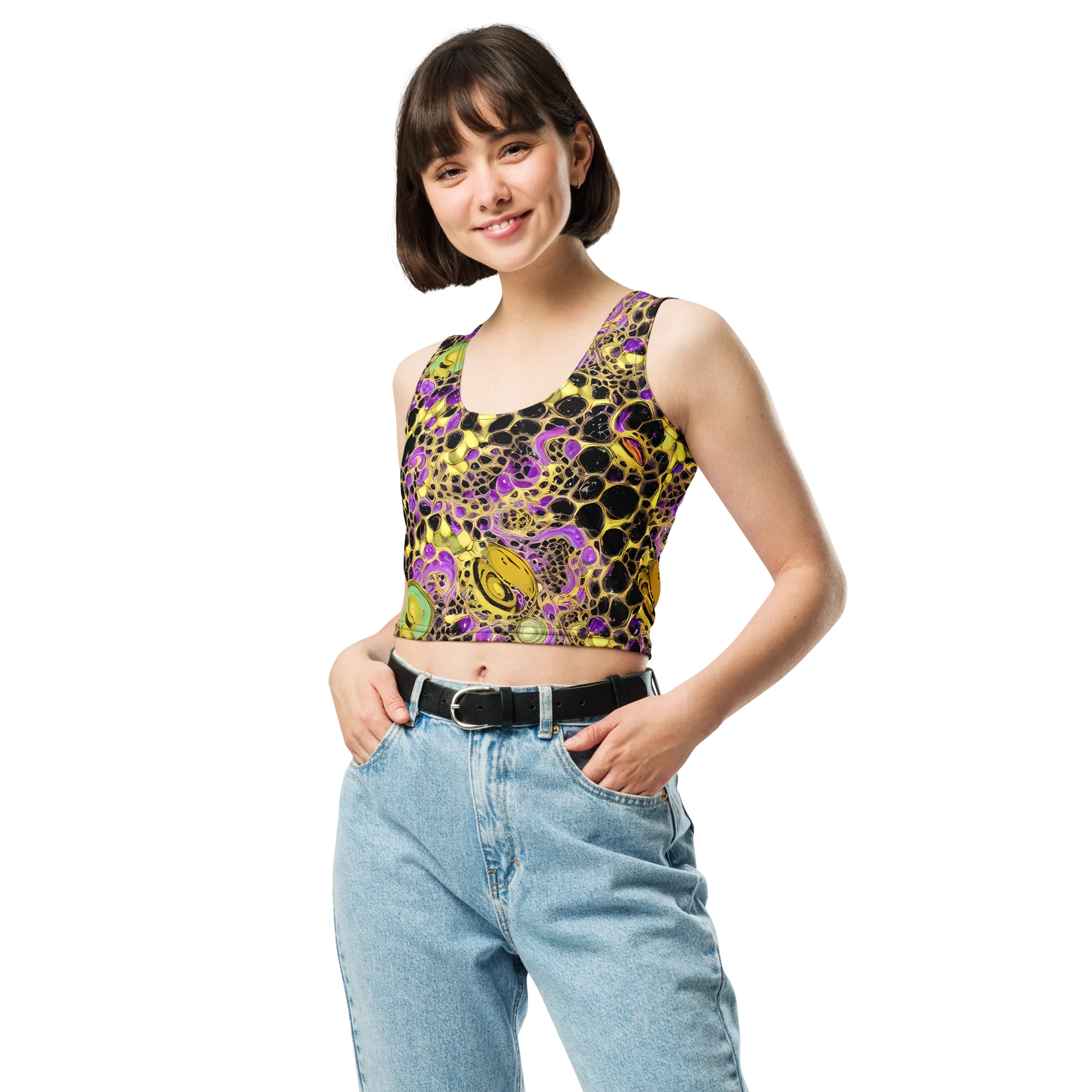 Molten Amethyst on Crop Top — Front