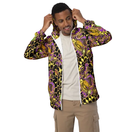 Molten Amethyst on a Men's Windbreaker