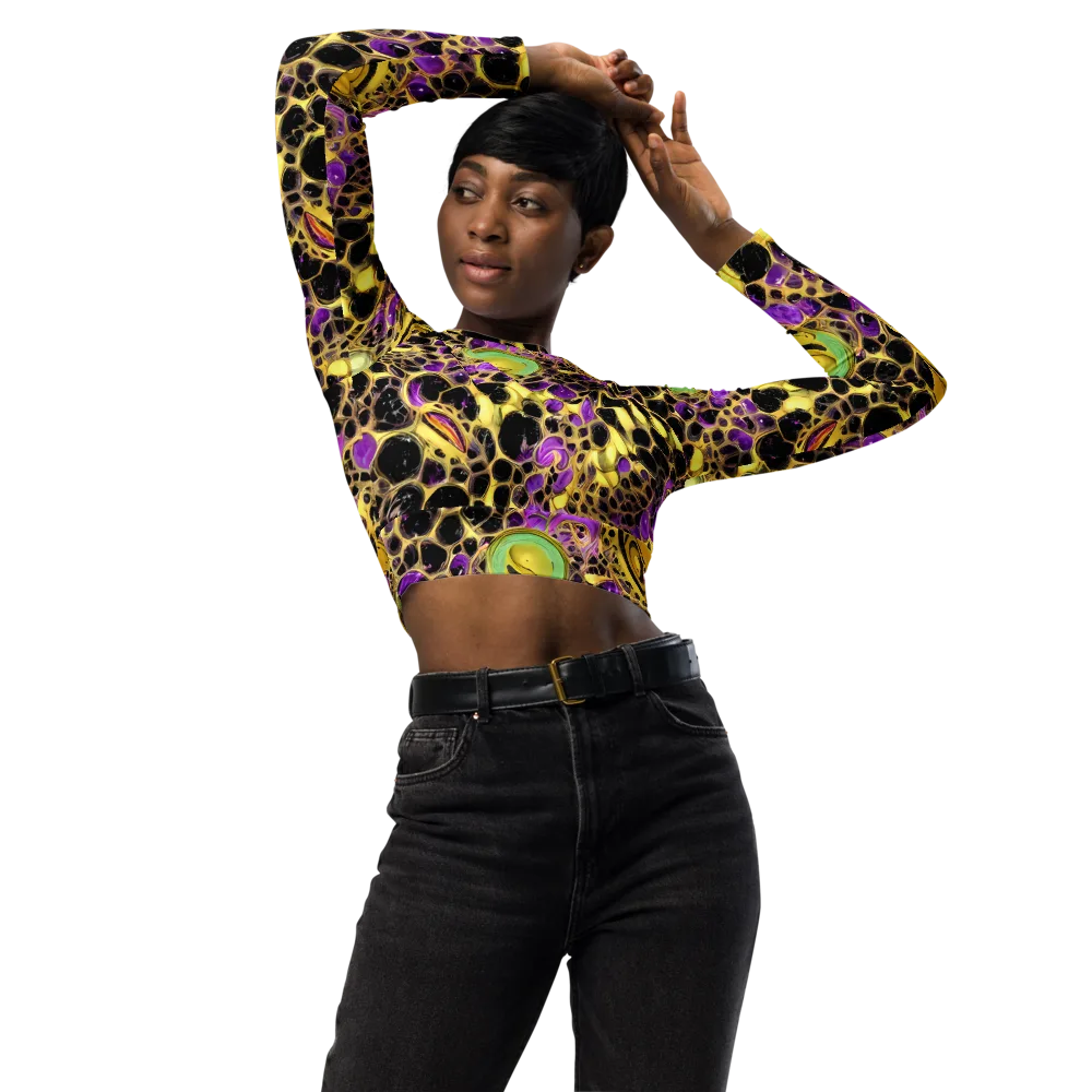 Molten Amethyst on Long Sleeve Crop Top — Front