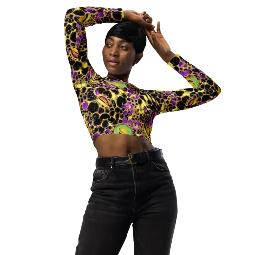 Molten Amethyst on a Long Sleeve Crop Top
