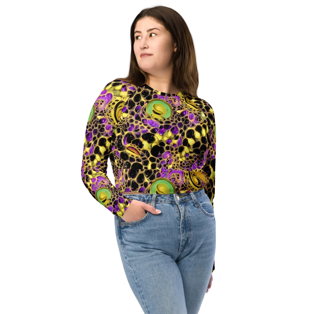 Molten Amethyst on Long Sleeve Crop Top — Front