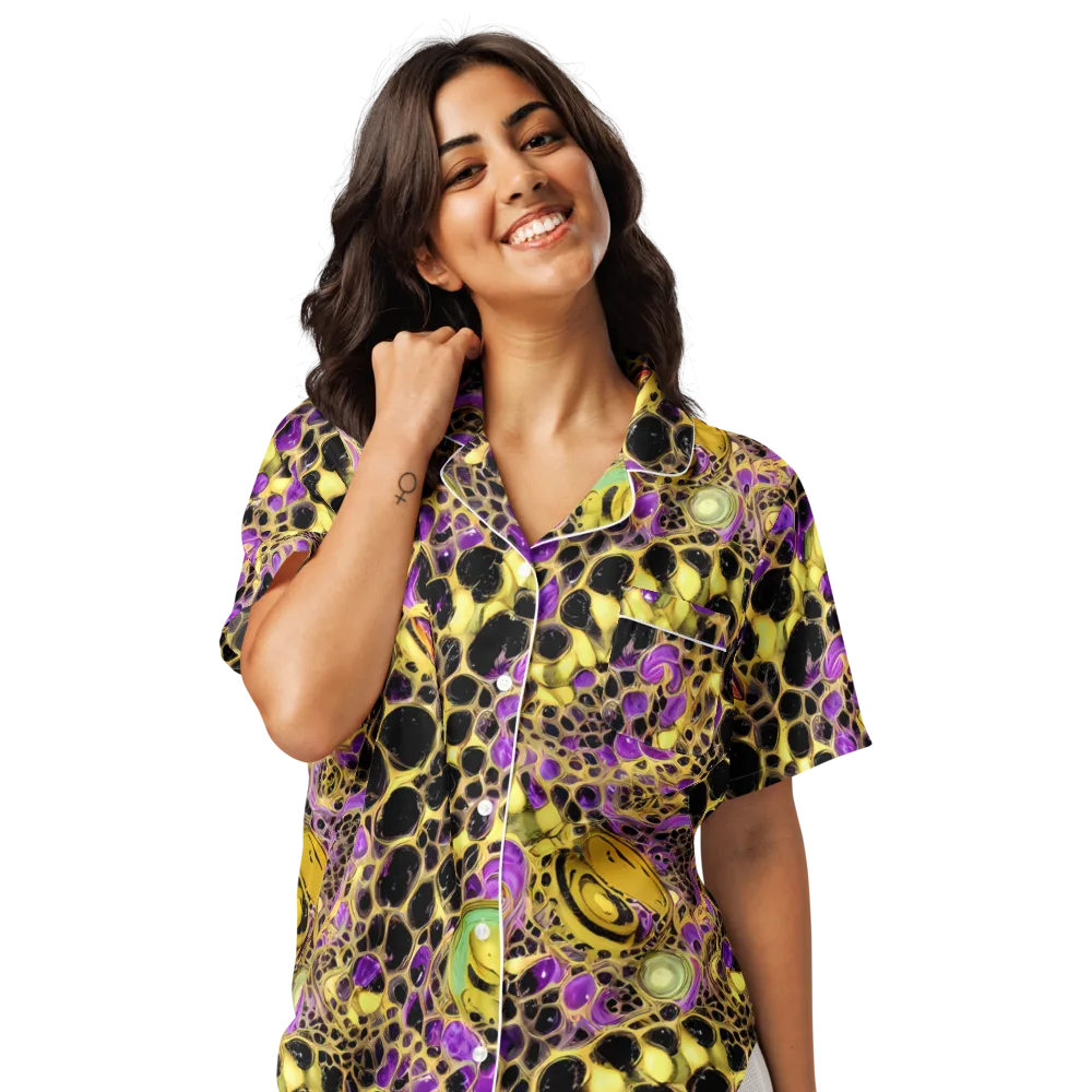 Molten Amethyst on Women's Short Sleeve Pajama Top — Front