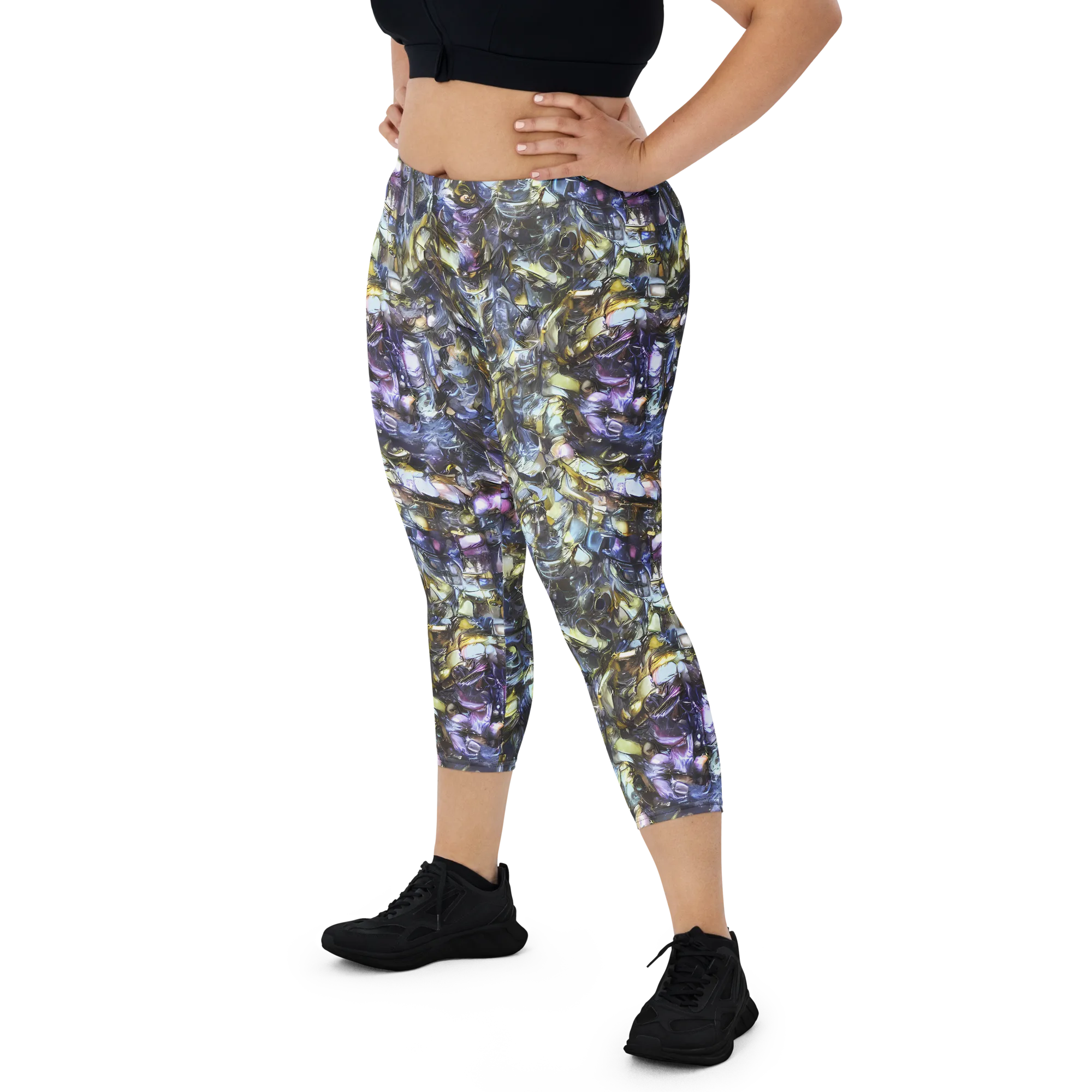 Indigo Alchemy on Capri Leggings — Front