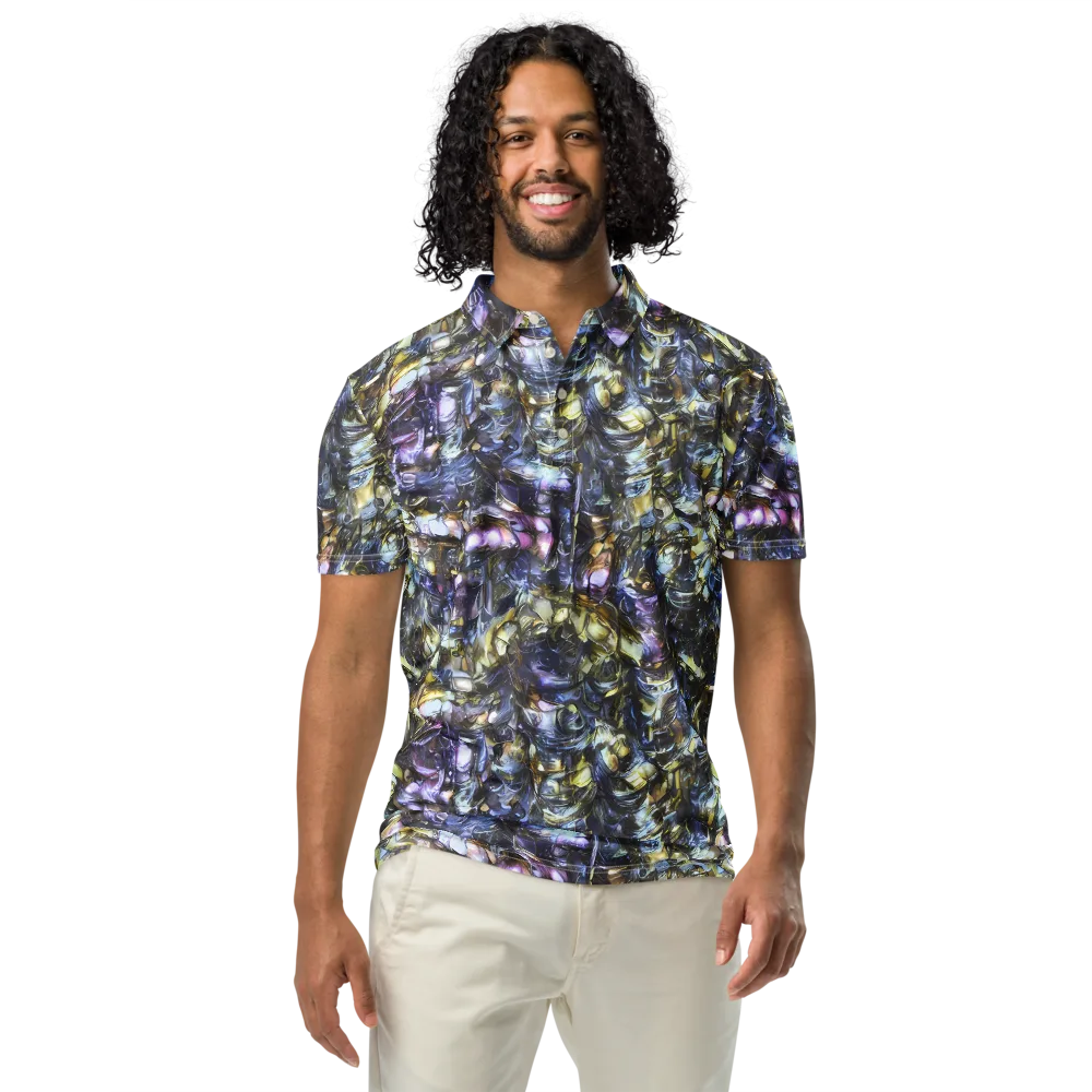 Indigo Alchemy on Men's Slim Fit Polo Shirt — Front