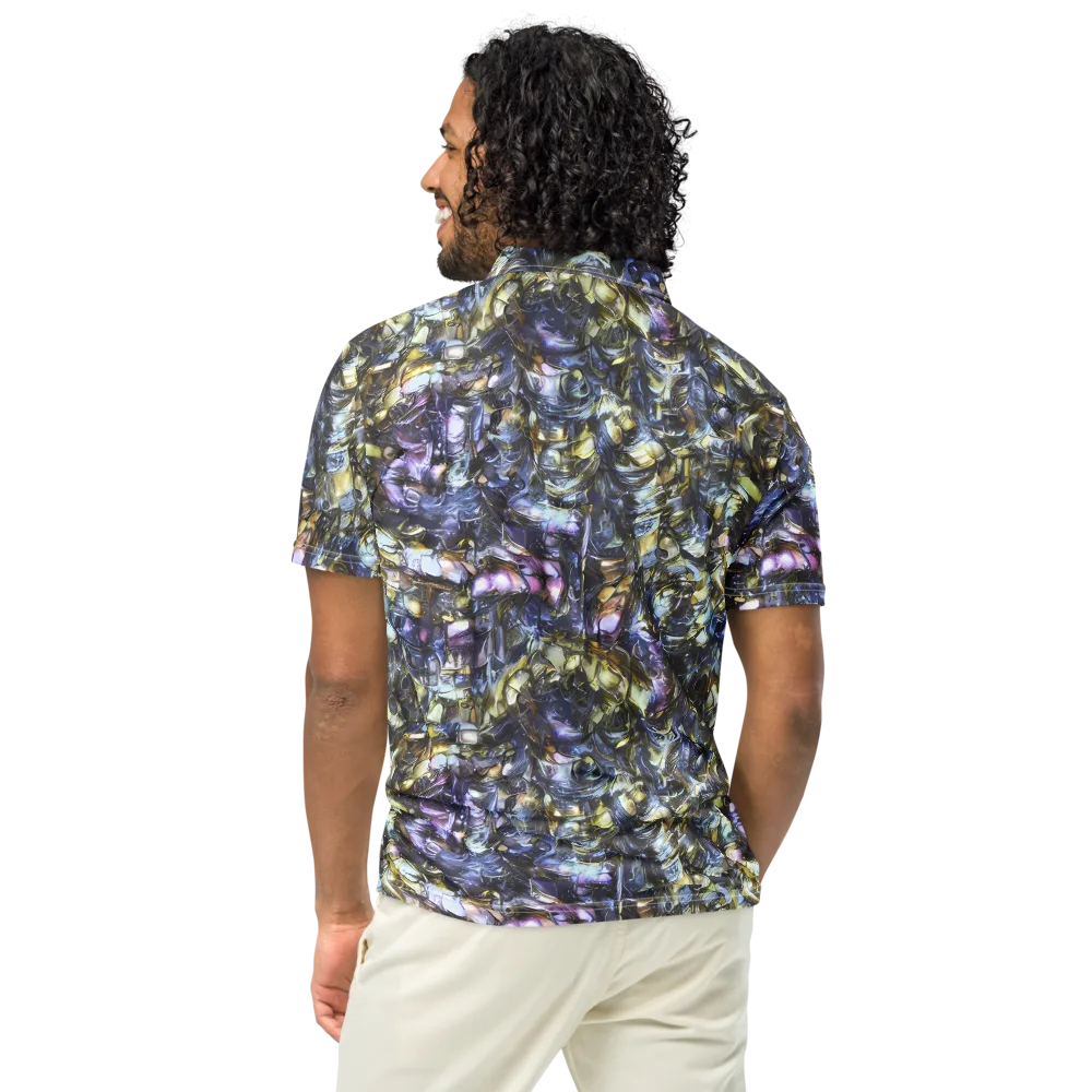 Indigo Alchemy on Men's Slim Fit Polo Shirt — Back