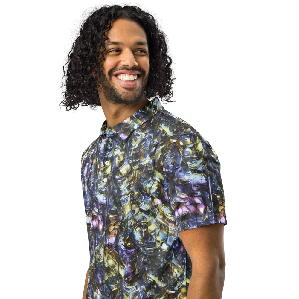 Indigo Alchemy on Men's Slim Fit Polo Shirt — Left Front