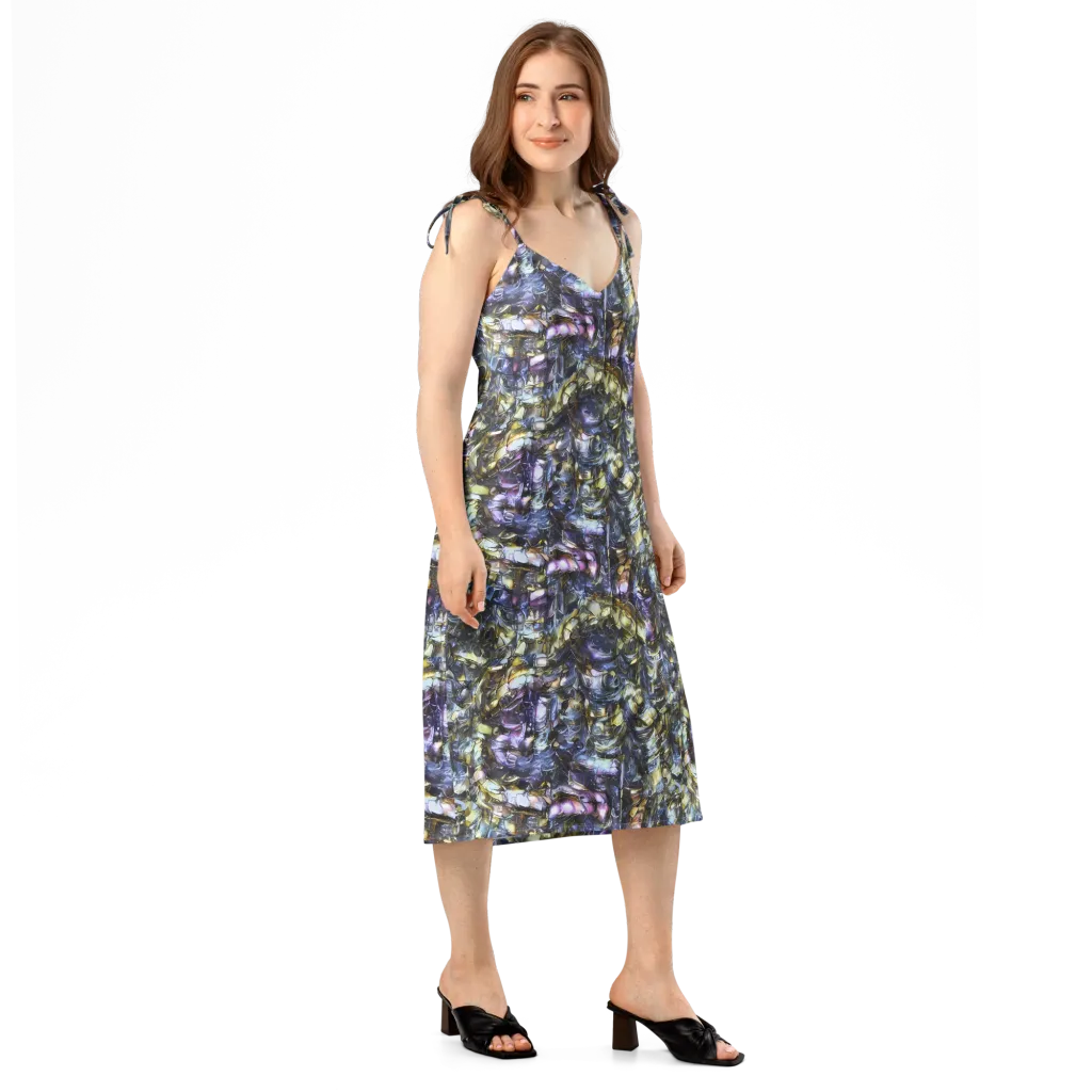 Indigo Alchemy on Slip Dress — Right Front