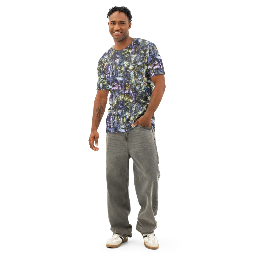 Indigo Alchemy on Men's Cotton Crew Neck T-Shirt — Front