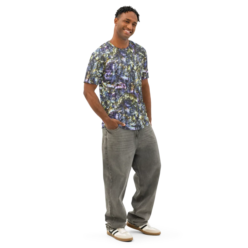 Indigo Alchemy on Men's Cotton Crew Neck T-Shirt — Right Front