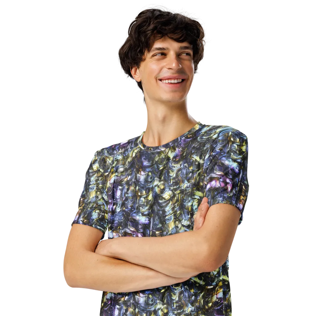 Indigo Alchemy on Men's Crew Neck T-Shirt — Left Front