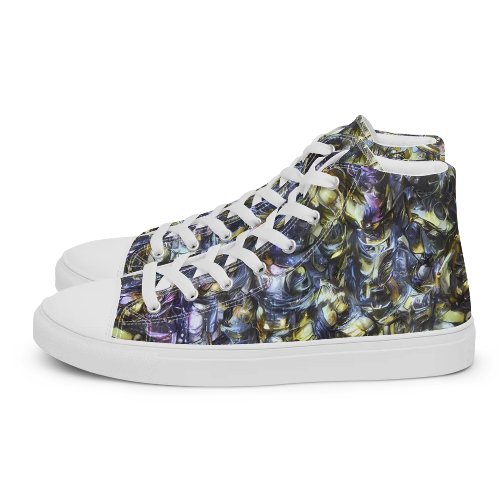Indigo Alchemy on Men's High Top Canvas Shoes — Left
