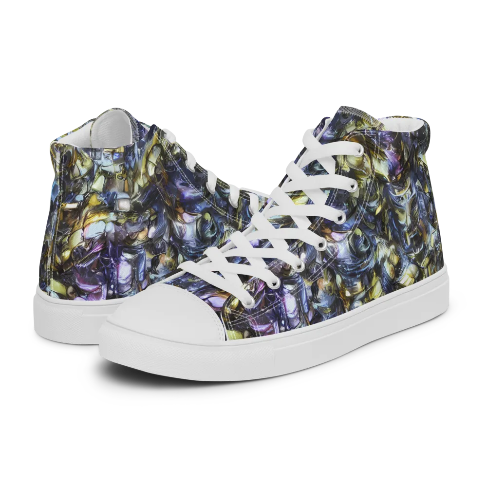 Indigo Alchemy on Men's High Top Canvas Shoes — Left