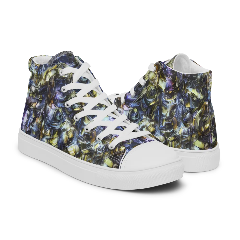 Indigo Alchemy on Men's High Top Canvas Shoes — Right