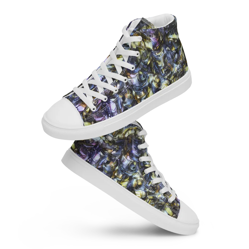 Indigo Alchemy on Men's High Top Canvas Shoes — Front