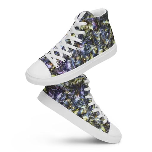 Indigo Alchemy on a Men's High Top Canvas Shoes
