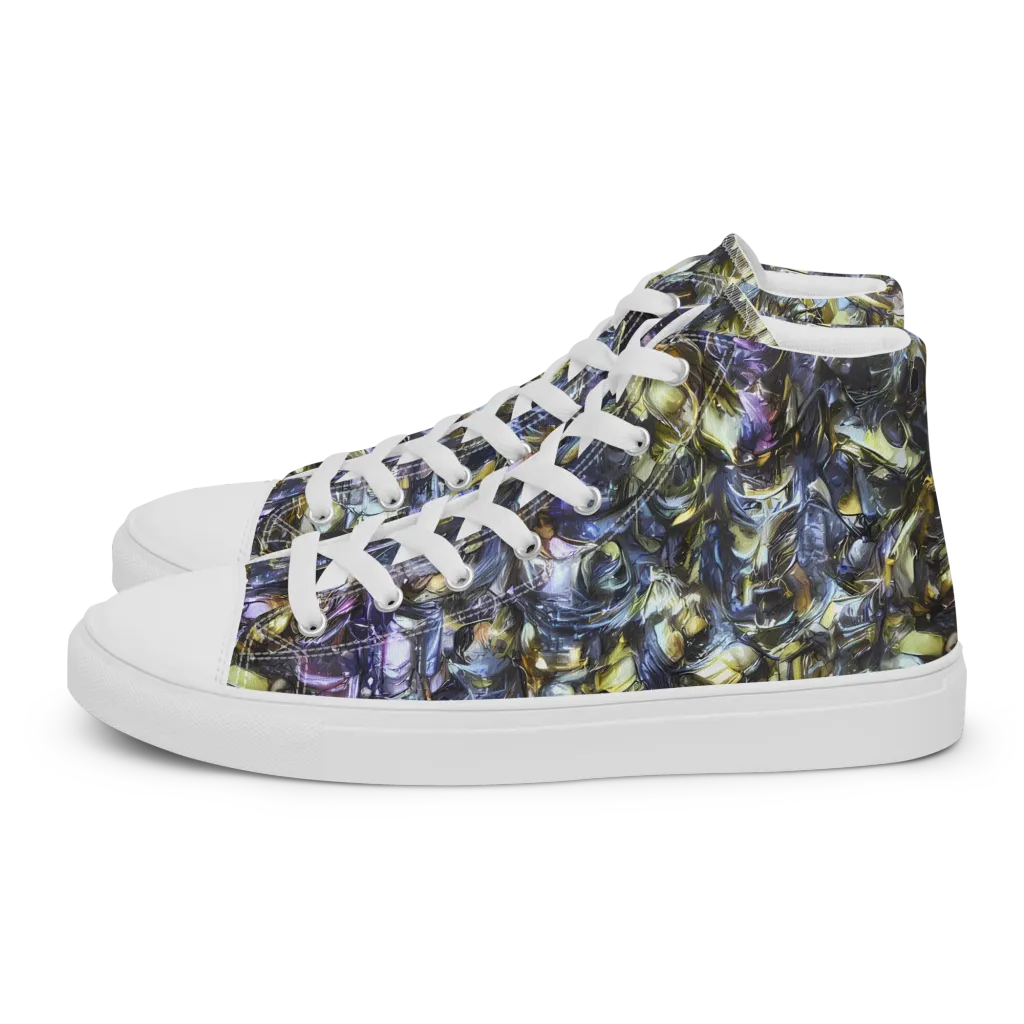 Indigo Alchemy on Women's High Top Canvas Shoes — Left