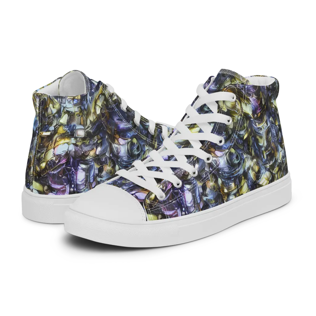 Indigo Alchemy on Women's High Top Canvas Shoes — Left