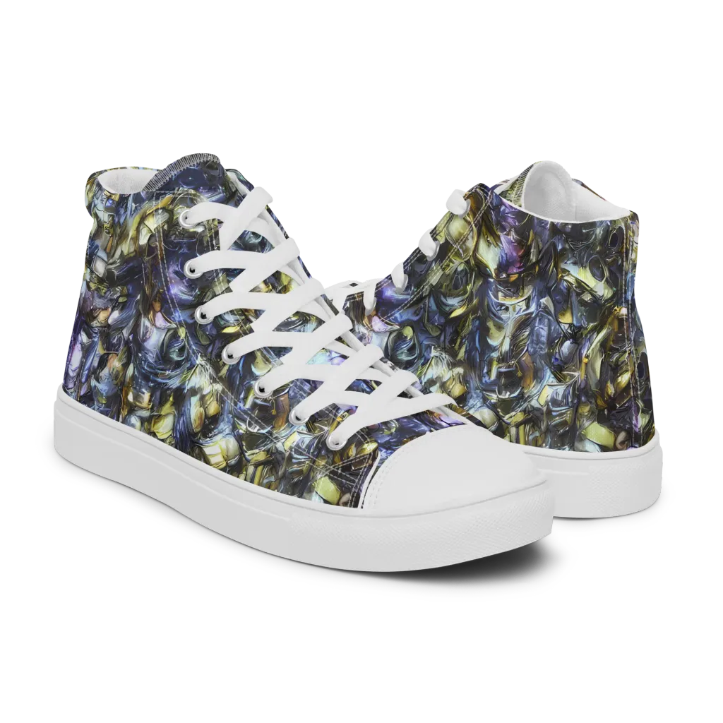 Indigo Alchemy on Women's High Top Canvas Shoes — Right