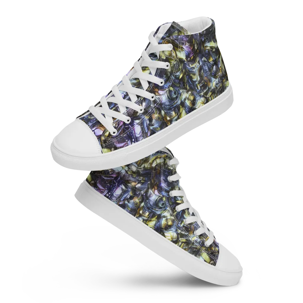 Indigo Alchemy on Women's High Top Canvas Shoes — Front