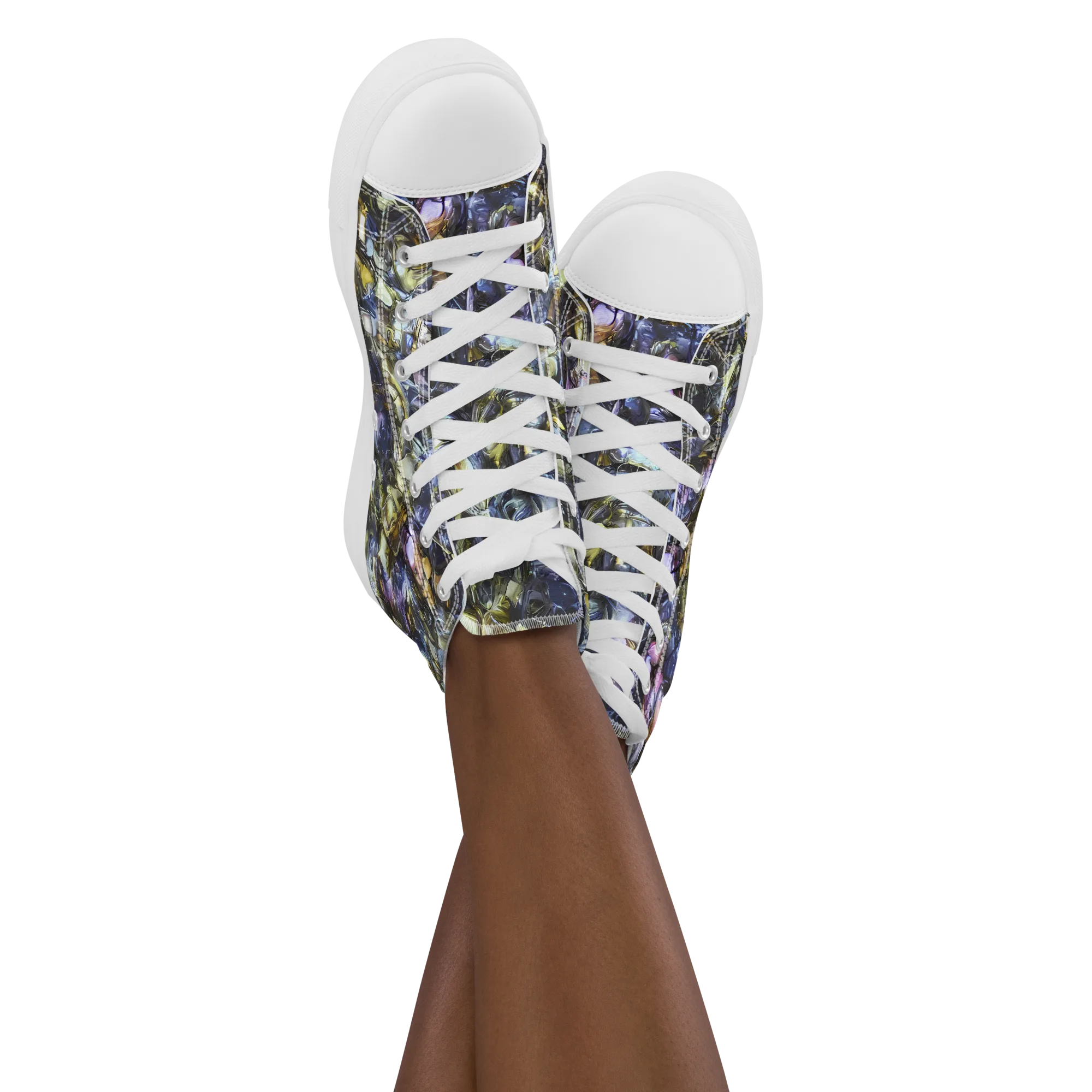Indigo Alchemy on Women's High Top Canvas Shoes — Front