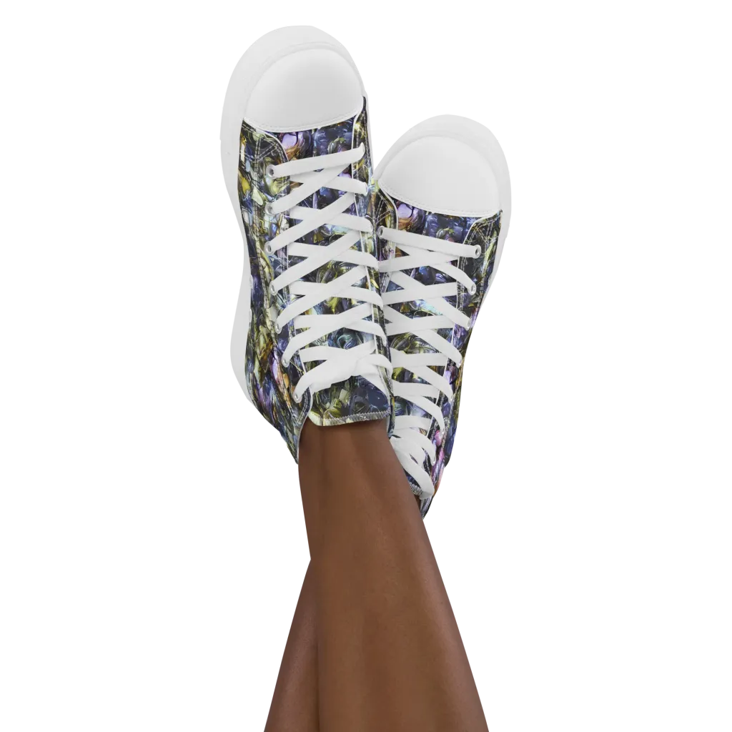 Indigo Alchemy on Women's High Top Canvas Shoes — Front